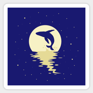 whale jumping to the moon Sticker